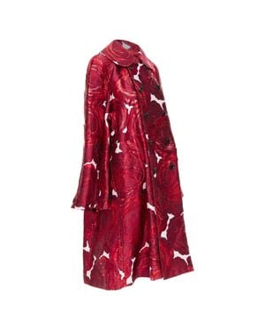 Comme des Garçons Comme Des Garcons Double Sleeve Rose Brocade Coat - Red