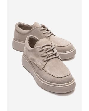 Forever & Always Shoes Mareon Leather Lace Up Sneaker - Natural