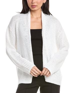 St. John Relaxed Shawl Collar Cardigan - White