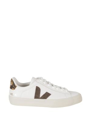 Veja Campo Suede Logo Leather Low-Top Sneakers - White