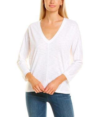 Lilla P V-Neck Dolman T-Shirt - White