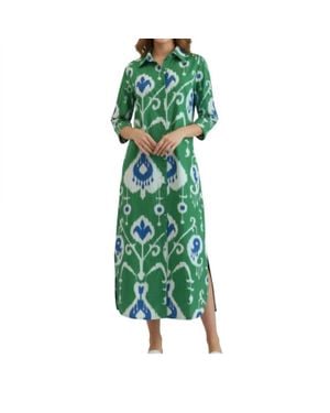 Fitzroy & Willa Sullivan Ikat Maxi Dress - Green