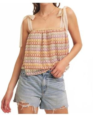 In February Amelia Crochet Ribbon Top - Blue