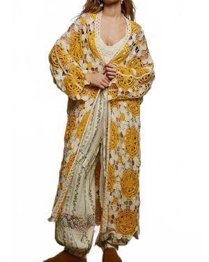 Pol Long Crochet Cardigan - Yellow