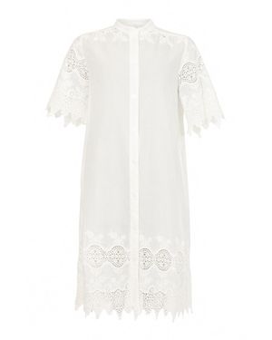 Noen Laced Shirtdress - White