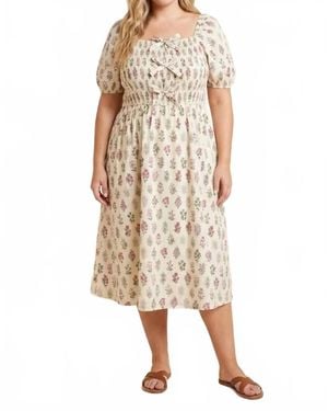 Hayden LA Camille Block Print Bow Dress - Natural