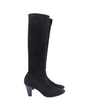 Manolo Blahnik Pointed-Toe Knee-High Boots - Blue