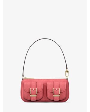 Michael Kors Zoe Small Suede Convertible Pochette - Red