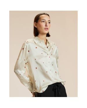 Cynthia Rowley Ladybug Silk Blouse - Natural