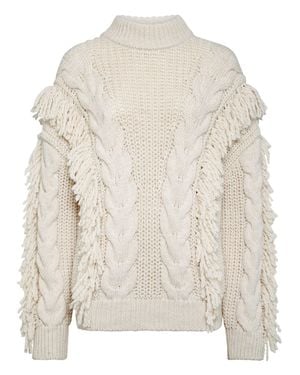 Philipp Plein Wool Blend Sweater Oversize Skull - White
