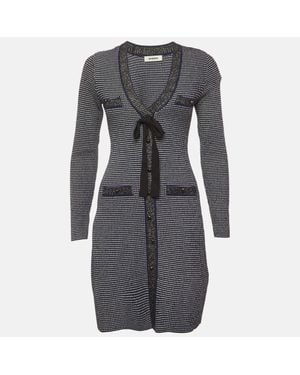 Sandro Knit Fitted Mini Dress - Gray