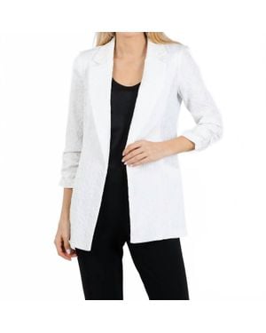 Joseph Ribkoff Woven Jacquard Texture Boxy Blazer - White