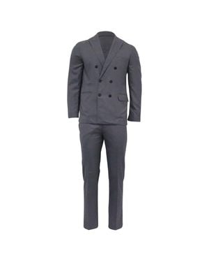 Brunello Cucinelli Double Breasted Jacket And Pants - Gray