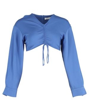 Christopher Esber Long Sleeve Cropped Top - Blue