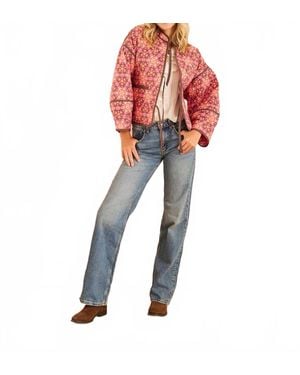 BROOKS AVENUE Eloise Reversible Quilted Jacket - Red
