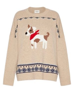 Weekend Wkdpavidi Dog Motif Geometric Knit Sweater - Multicolor