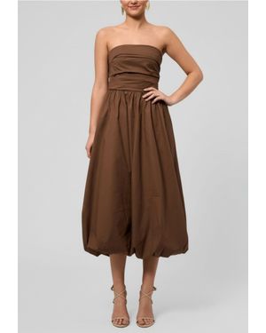 Rachel Roy Rosalie Strapless Midi Dress - Brown