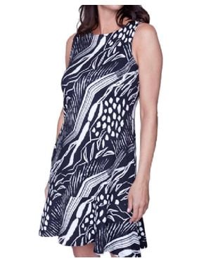 Carre Noir Sleeveless Sundress - Blue