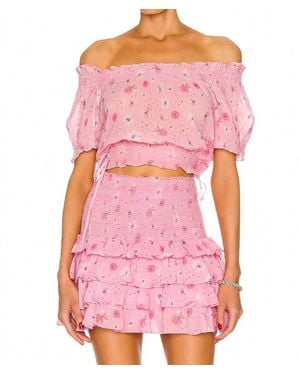 LoveShackFancy Rosalinda Crop Top - Pink