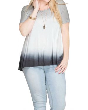 She + Sky Ombre Short Sleeve Tunic Top - Blue