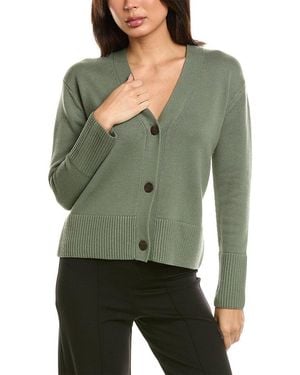 Vince Shrunken Weekend Wool-Blend Cardigan - Green