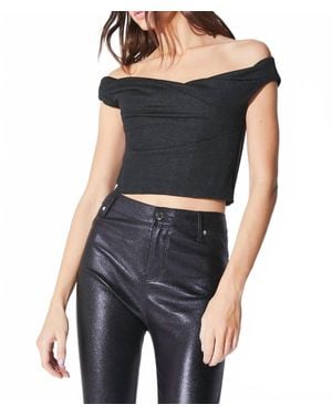 RTA Jewel Off Shoulder Sweatshirt - Black