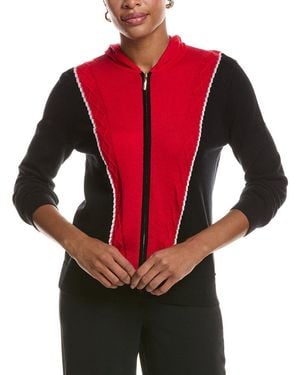 St. John Cashmere Color Block Jacket - Red