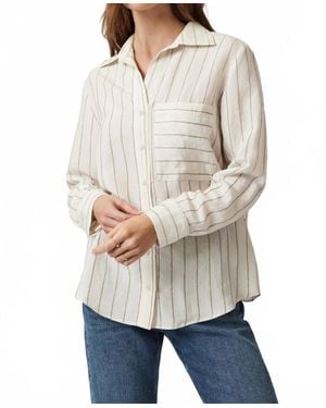 Mavi Ginny Pocket Long Sleeve Button Down - Natural