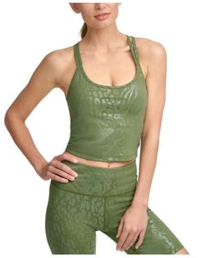 Calvin Klein Performance Printed Strappy-Back Tank Top - Green