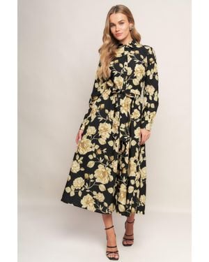 TRUEDAMES Midnight Bloom Woven Midi Dress - White