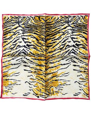 Candice Held Silk Pocket Square Small Scarf - Metallic