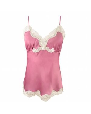 Gold Hawk Silk With Lace Camisole - Pink