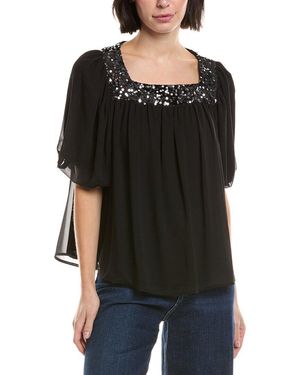 Vince Camuto Bubble Sleeve Top - Black