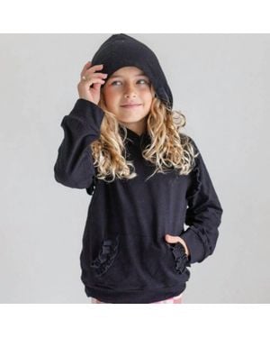 Adorable Sweetness Girl's Ruffle Hoodie - Blue
