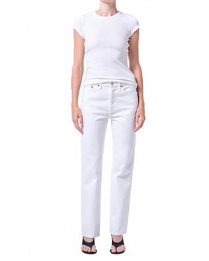 Agolde Lana Denim Pants - White