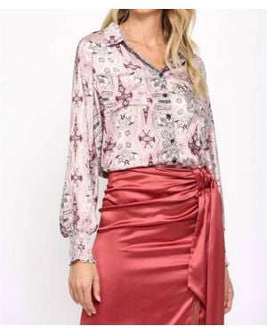 Fate Buttoned Down Blouse - Red