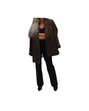 Alysi Maxi Blazer Coat - Black