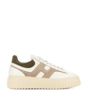 Hogan Chunky Sole Suede Accent Low-Top Sneakers - Natural