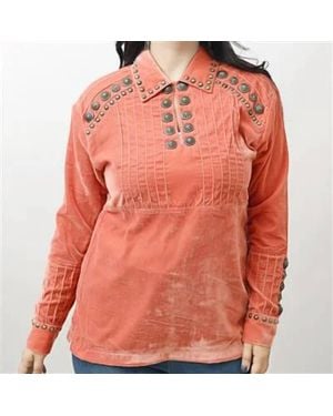 American Darling Long Sleeve Concho Tunic - Orange