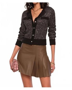 Heartloom Sequin Slim Fit Cardigan - Brown