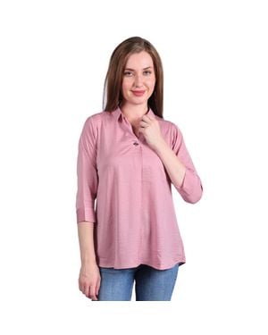 TRUEDAMES Soft Blended Georgette Top For Flattering Everyday Style - Pink