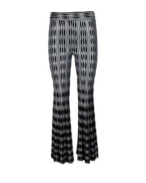 Antonino Valenti And Vertical Wavy Pattern Pants - Black