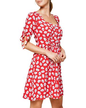 Sugarlips Good Grace Floral-Print Modal-Blend Mini Dress - Red