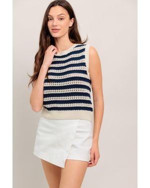 TRUEDAMES Clean Coast Knit Top - Blue