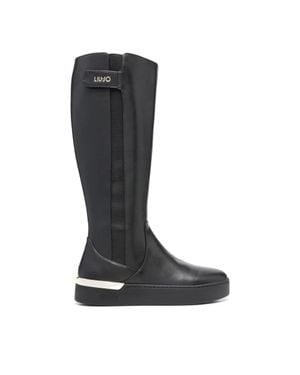 Liu Jo Silvia 89 Polyurethane Side Zip Boots - Black