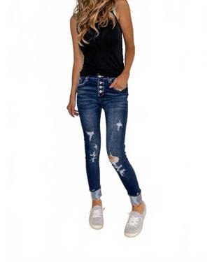 Kancan Chelsea High Rise Super Skinny Jeans - Blue