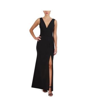BCBGMAXAZRIA Maxi V-Neck Evening Dress - Black