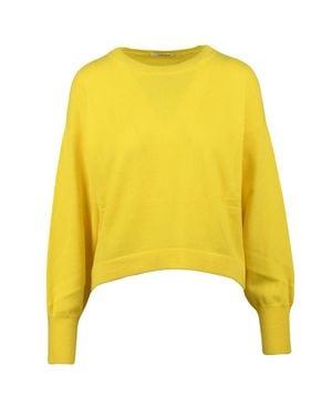 Kangra Crewneck Cashmere Pullover With Vibrant Hue - Yellow