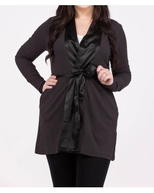 The Royal Standard Classic Slumber Satin Trim Robe - Black