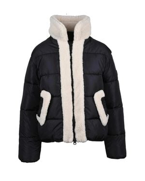 Save The Duck Cropped Honey Plush Padded Nylon Down Jacket - Black